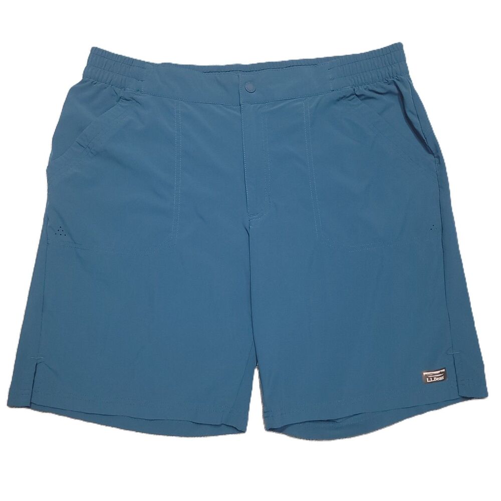 LL Bean Shorts Womens 14 (33x9) Blue UPF 50+ Quick Dry Pockets Stretch Outdoor